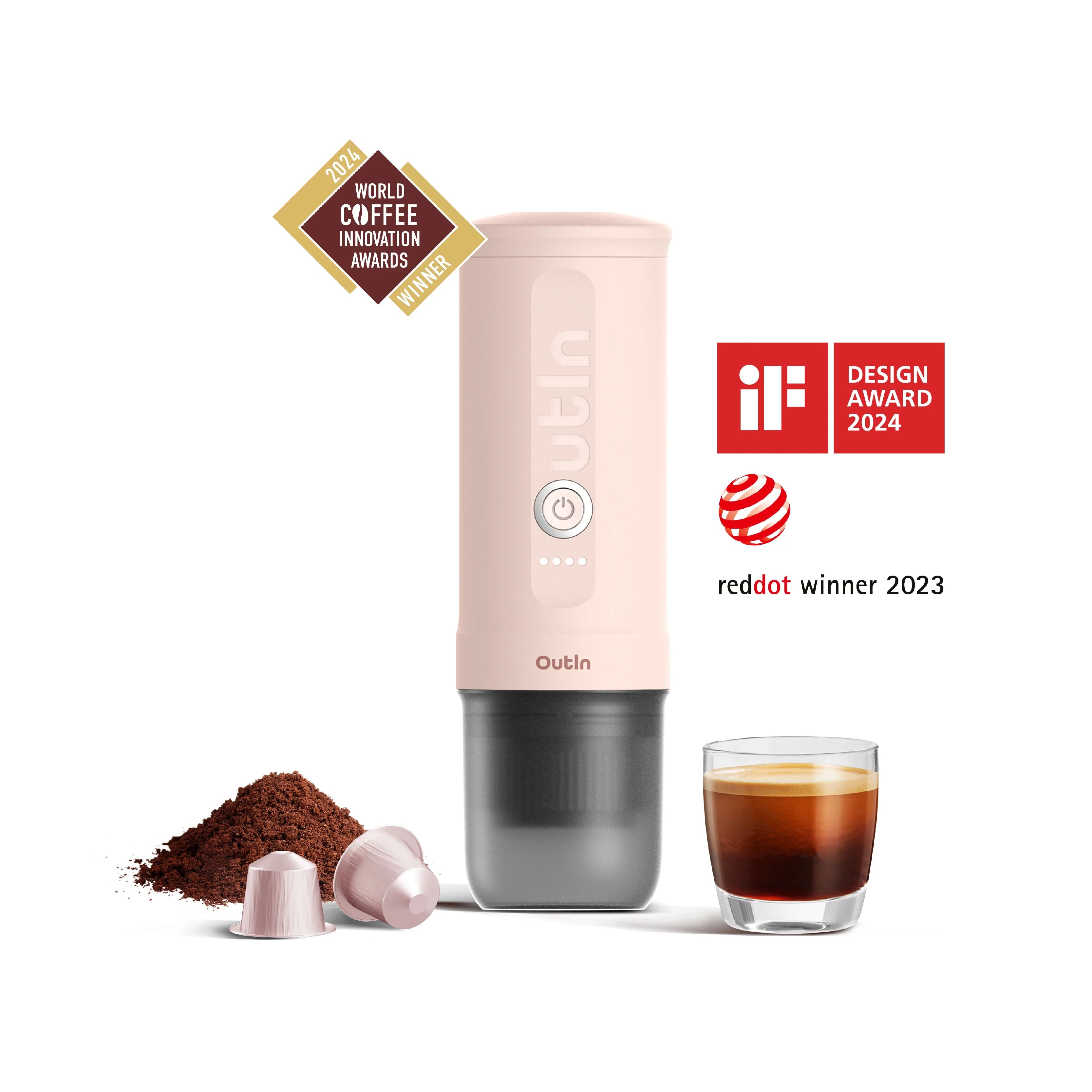 Outin Nano Portable Espresso Machine Rose Quartz