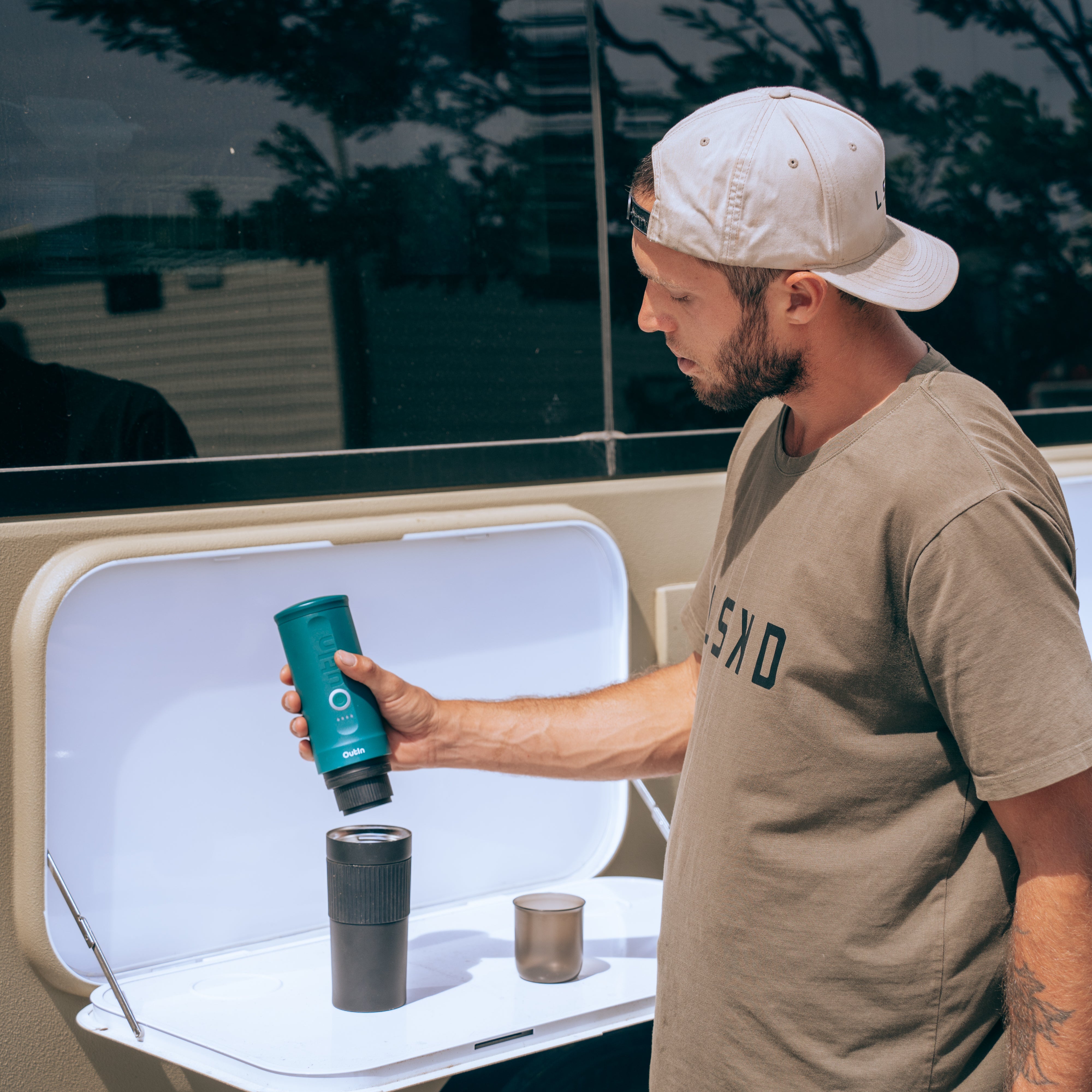 Nano Tragbare Espressomaschine (Blaugrün)