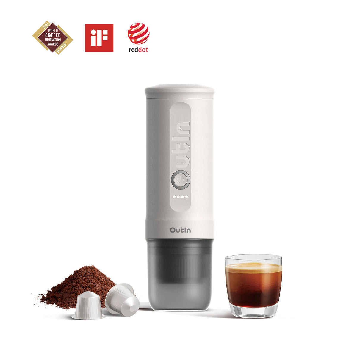 OutIn Nano Tragbare Espressomaschine (Pearlweiß)