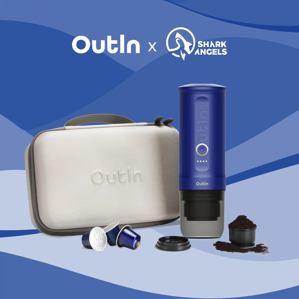 Outin Nano Portable Espresso Machine Set - Ocean Blue color