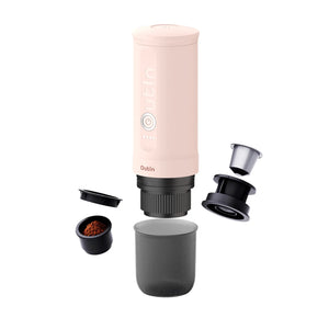 Rose Quartz Nano Portable Espresso Machine with Capsule Adapter,Ground Coffee Filter Basket