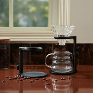 Adjustable black coffee stand