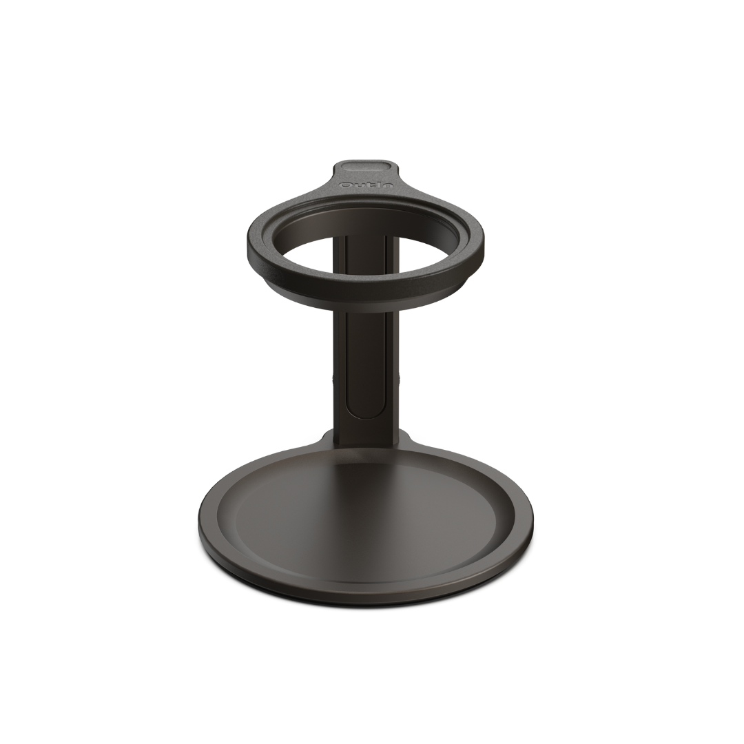 Adjustable black coffee stand with stable base