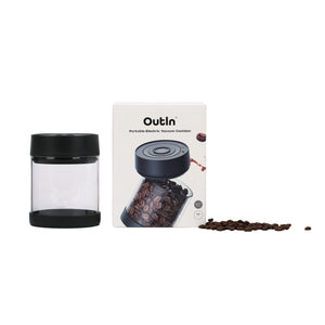 Outin Portable Electric Vacuum Coffee Canister, Black